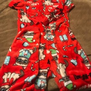 Junior grumpy cat pj. Cozy’s fleece top